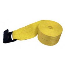4" X 30' POLYESTER WINCH STRAP WITH FLAT HOOK ONE END
